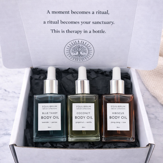 The Sanctuary Trio – Blue Tansy, Hibiscus & Coconut Body Oils 30ml