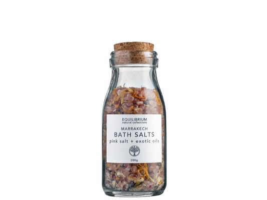 NATURAL BATH SALT MARRAKECH PINK SALT + EXOTIC OILS 200G (CORK)