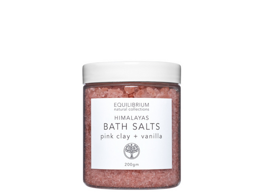 NATURAL BATH SALT HIMALAYAS PINK CLAY + VANILLA 200G