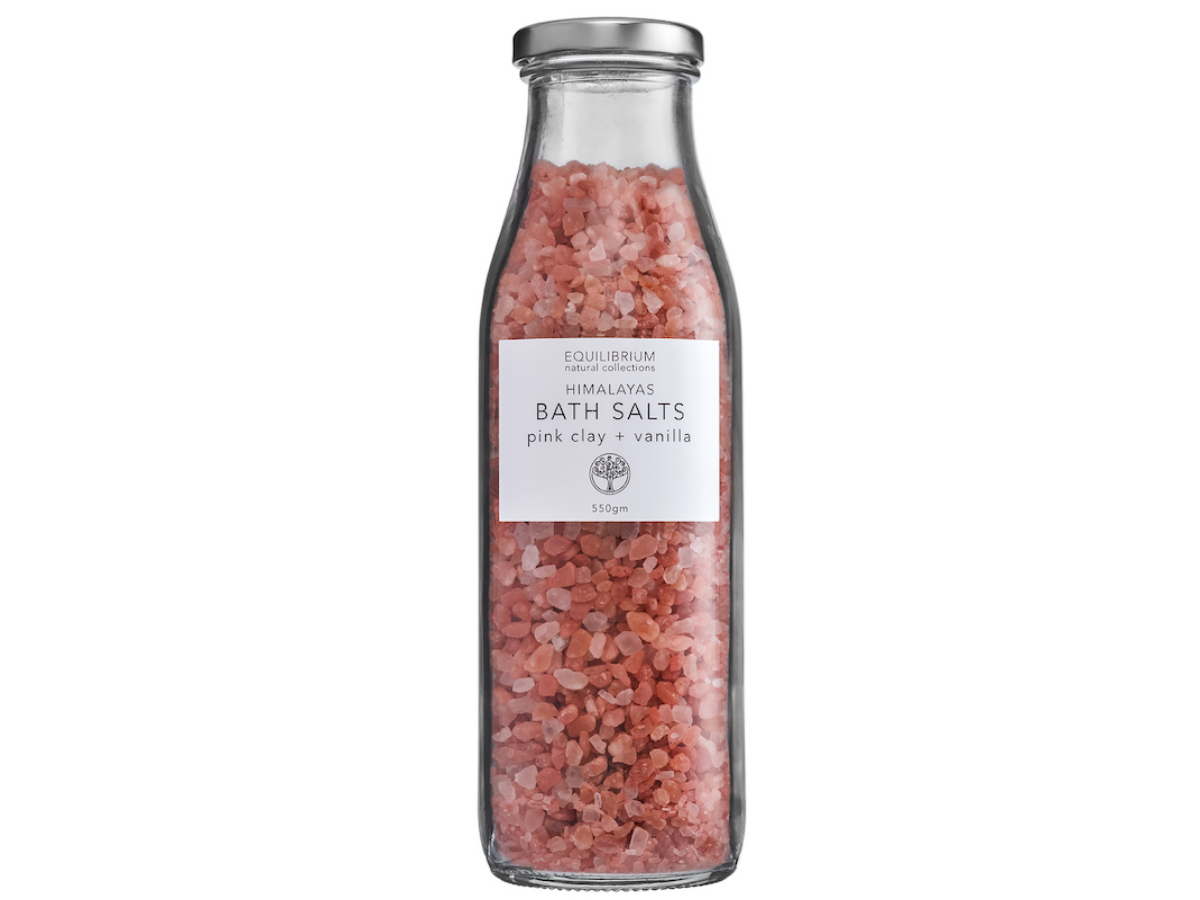 NATURAL BATH SALT HIMALAYAS PINK CLAY + VANILLA 550G