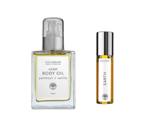 Patchouli + hemp body oil + perfume