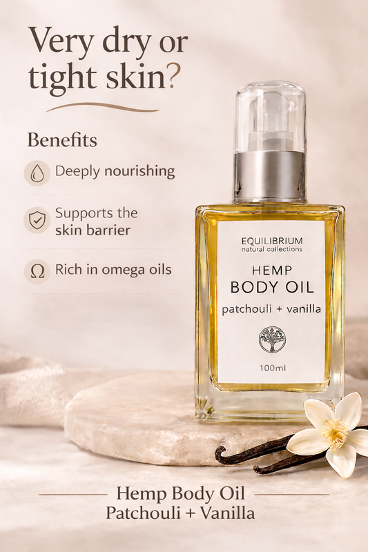 HEMP BODY OIL PATCHOULI + VANILLA 100ML