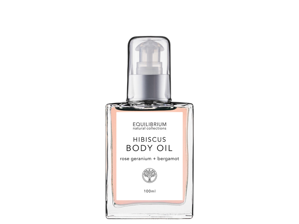HIBISCUS BODY OIL ROSE GERANIUM + BERGAMOT 100ML