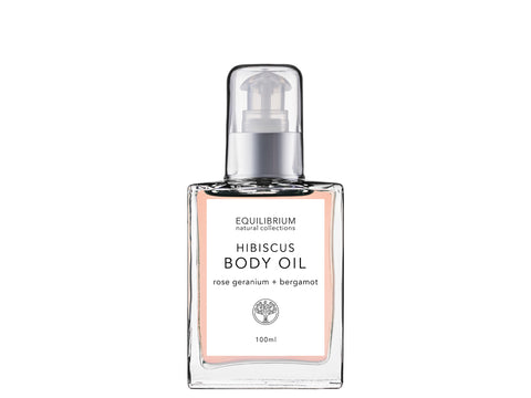 HIBISCUS BODY OIL ROSE GERANIUM + BERGAMOT 100ML