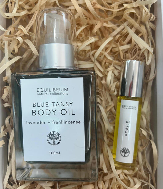 GIFT BOX : Blue Tansy Body Oil + Peace Perfume