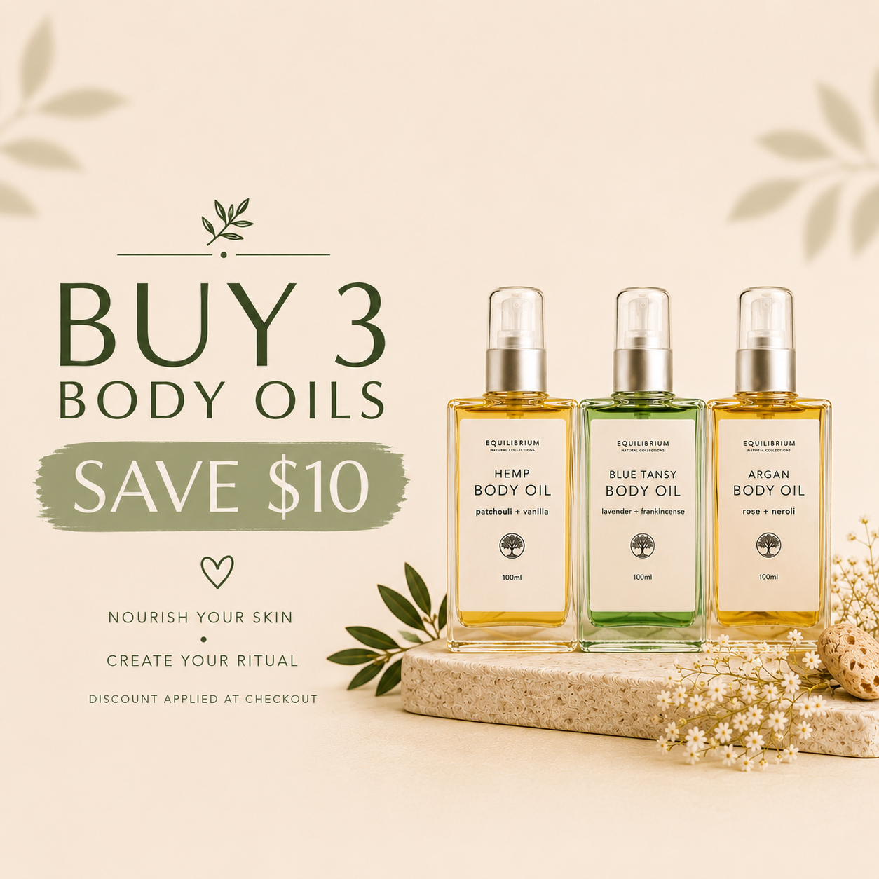 THREE BODY OILS-SAVE $10.00