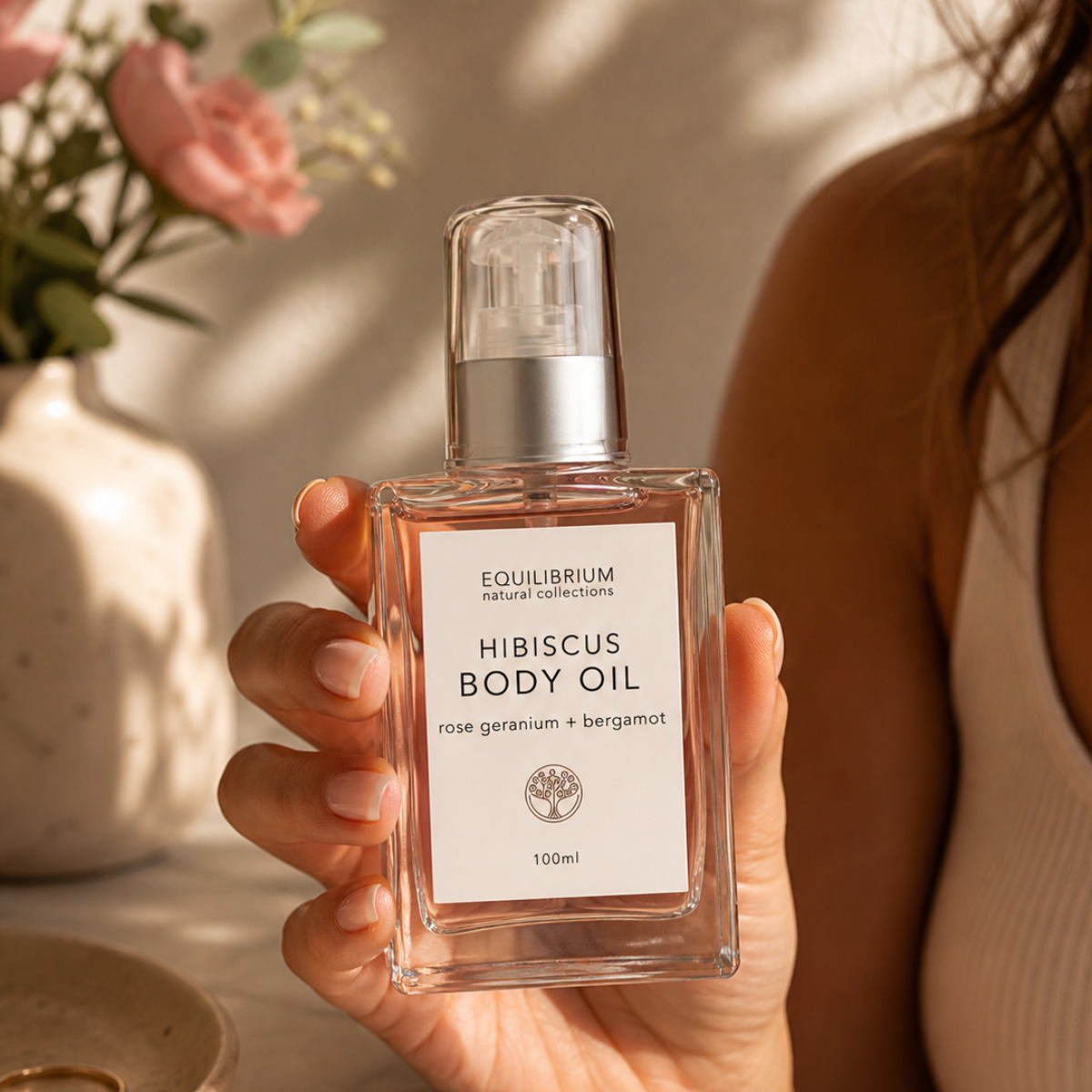 HIBISCUS BODY OIL ROSE GERANIUM + BERGAMOT 100ML